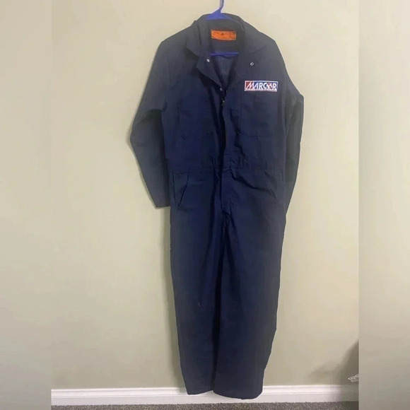 Red Kap Coveralls Size 40 R Navy Blue Long Sleeve Welding Mechanic Workwear - Picture 1 of 5